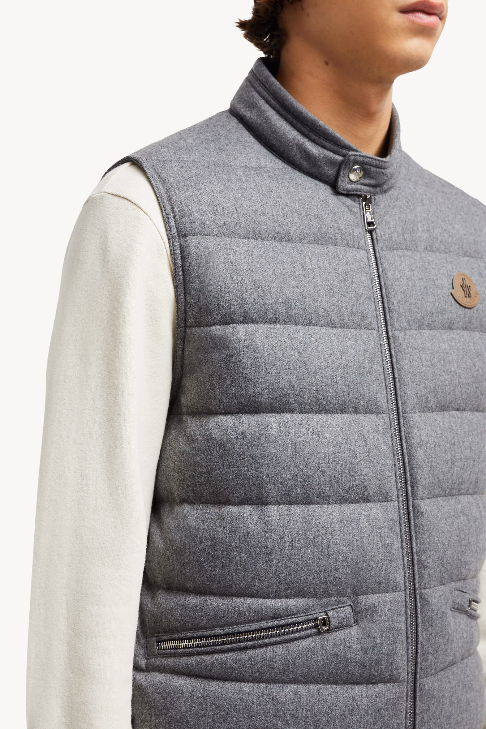 Chaleco plumífero de cachemira Gallienne Hombre Gris Moncler 6